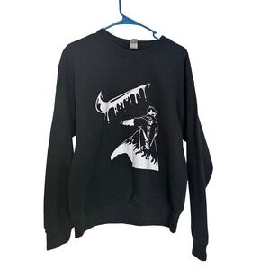 Unisex Sweatshirt Black Naruto Inspired Drip Graphic Medium
